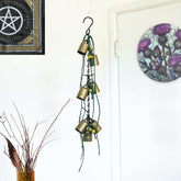 Hanging Witch's Bells Long Black Chain Colored Ceramic Beads Green Twine Handmade For Cleansing Protection Against Evil Decoration | Woot & Hammy